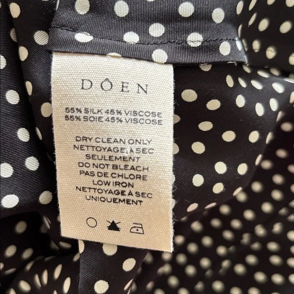 DÔEN Sz S Elowena Skirt in Camille dot Black and White Polka Dot Midi Skirt - Picture 8 of 10